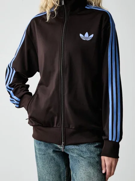 Суичър с цип Adidas Originals кафяво