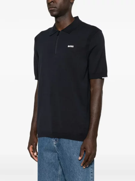 Tricou polo Boss cu imagine albastru