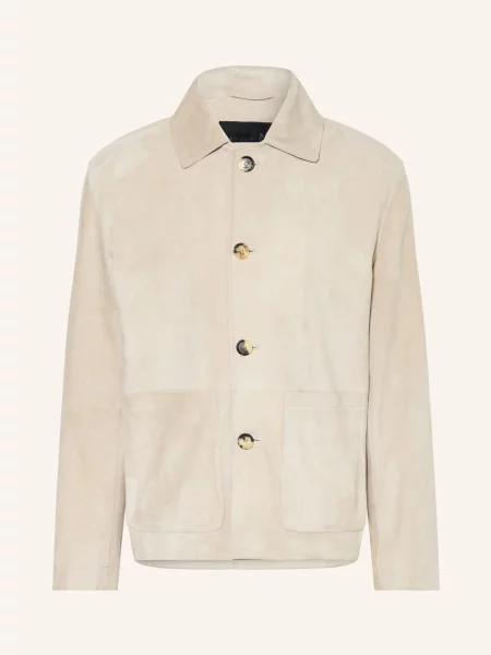 Manzoni 24 Skórzana Kurtka beige beżowa