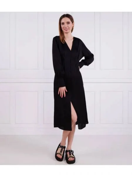 Karl Lagerfeld Rochie logo jacquard negru