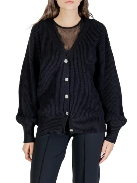 Kardigan Guess z dekoltem w serek czarny