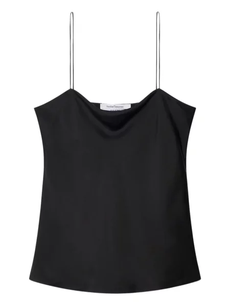 Top Another Tomorrow de mătase negru