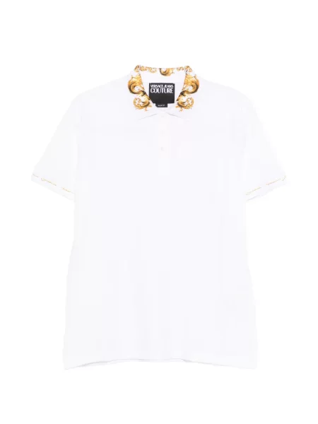 Gulerat tricou polo Versace Jeans Couture alb
