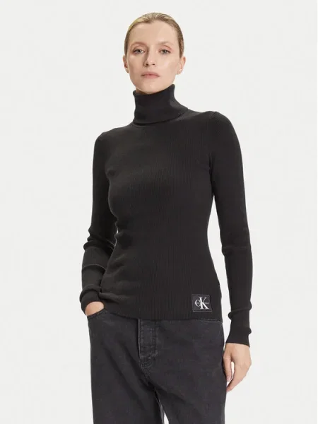 Calvin Klein Jeans Sveter / biela čierna