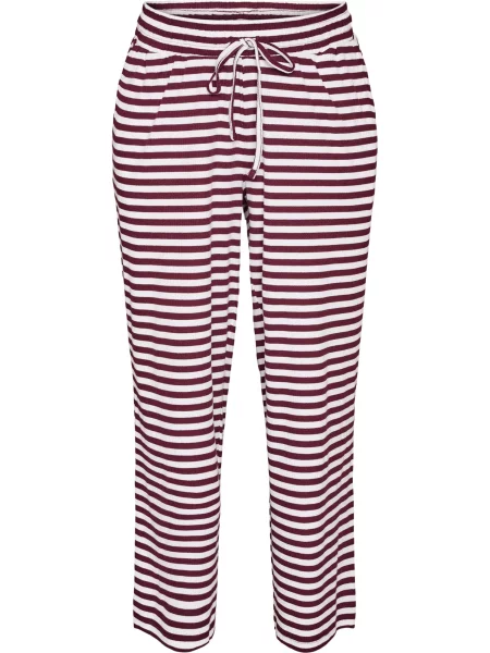 Zizzi Pantaloni de pijama Mellie roșu bordeaux alb