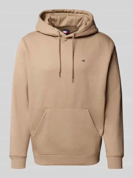 Bluza z kapturem o kroju regular fit z mieszanki bawełny Tommy Jeans beżowa
