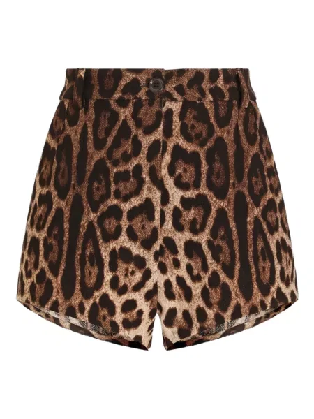 Pantaloni scurți Dolce & Gabbana cu imagine cu model leopard maro