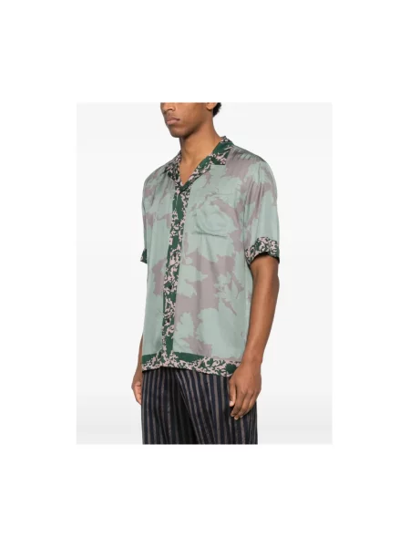 Koszula z krótkim rękawem Dries Van Noten zielona