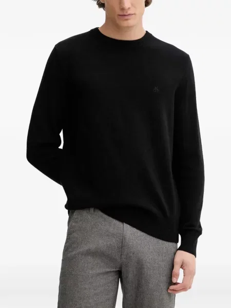 Pulover Marc O'polo cu broderie cu decolteu rotund negru