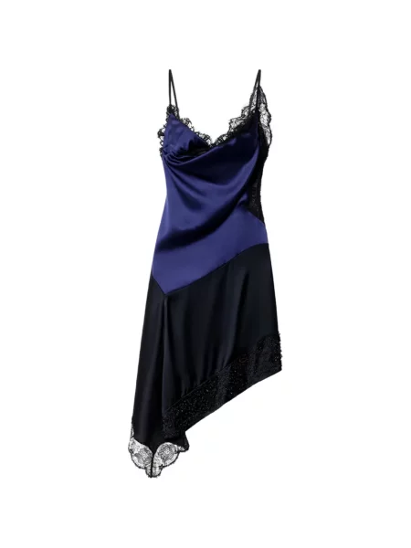Rochie Isabel Marant asimetrică din dantelă albastru