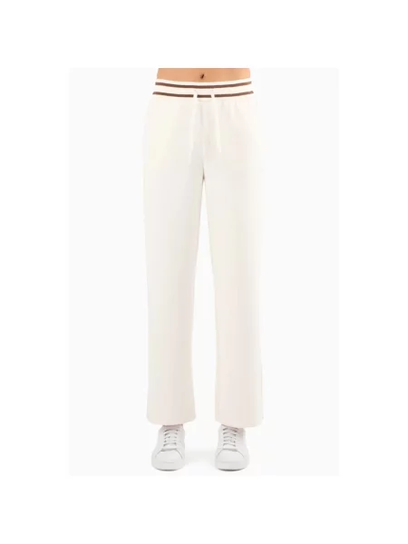 Długie spodnie kobiece Armani Exchange Contrast Draw XS białe