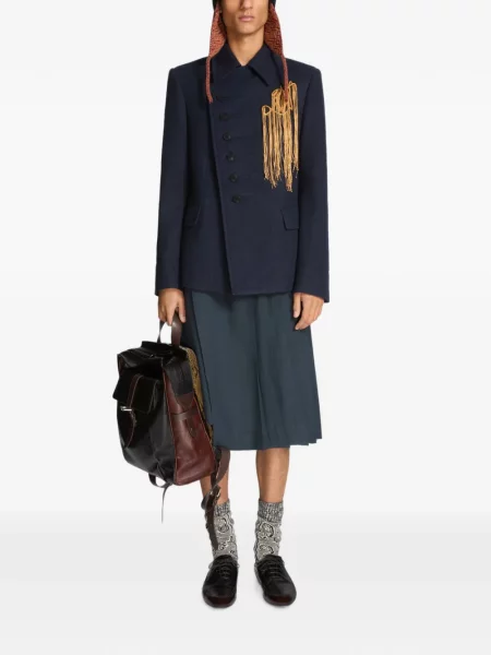Sacou Dries Van Noten de lână albastru