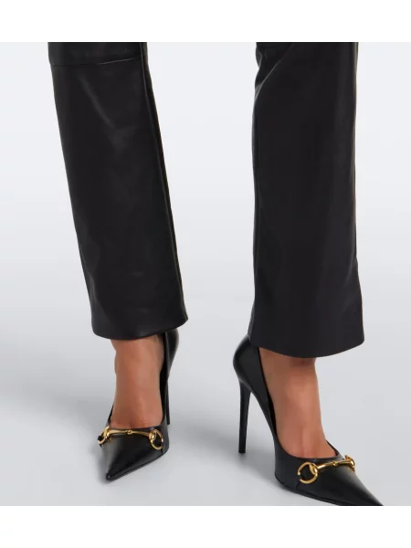 Pantaloni Gucci din piele negru