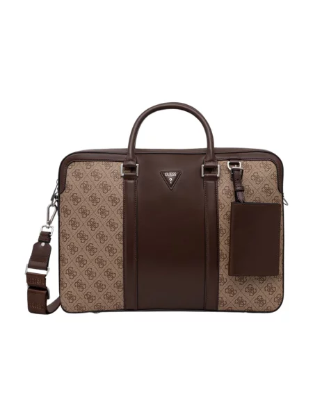 Guess torba na laptopa MILANO brązowa