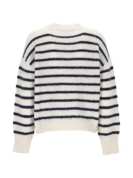 Pulover Maison Labiche cu motiv cu inimi alb