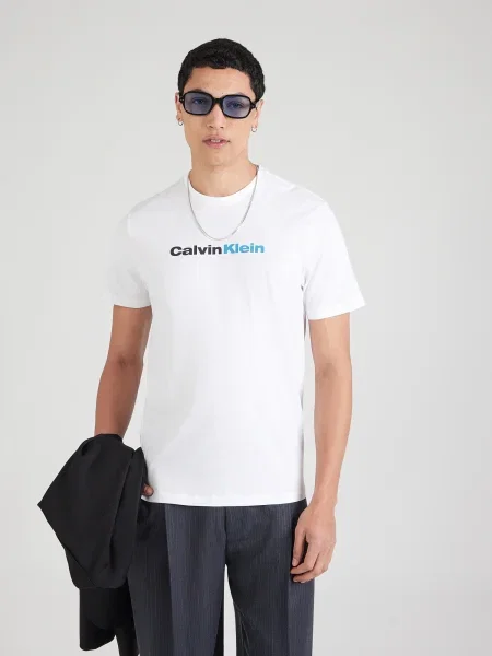 Calvin Klein Jeans Tričko WHOLESALE azúrová / čierna biela