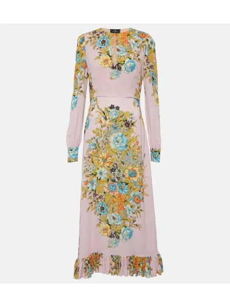 Rochie Etro cu model floral roz