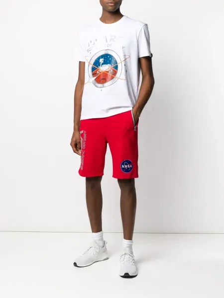 Scurt tricou Alpha Industries cu imagine alb
