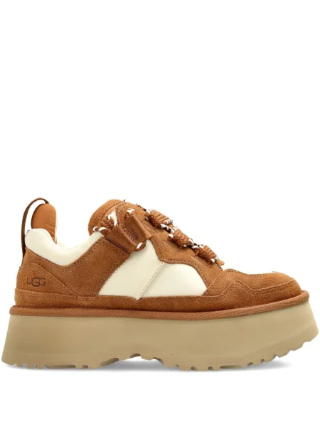 Sneakerși Ugg cu șireturi cu platformă din dantelă maro