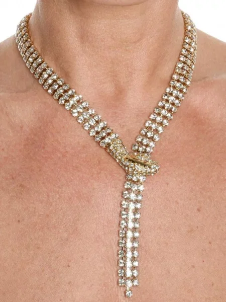 Verižica Drago collana serpente placcata oro con Swarovski cristalli zlata