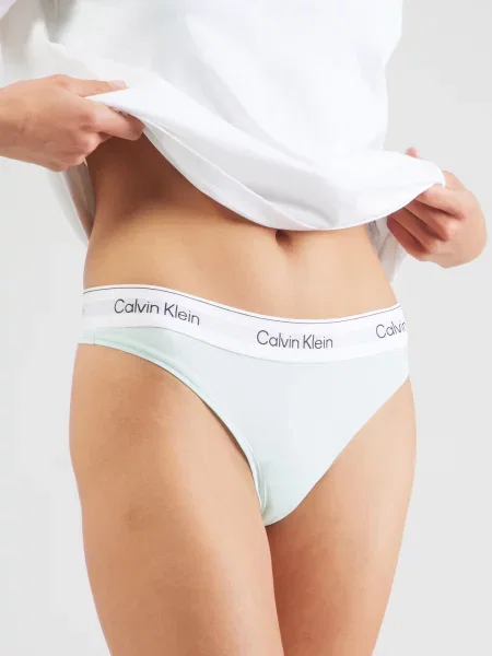 Dámske nohavičky tangá Calvin Klein Thong feel the mint zelená