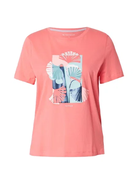 TOM TAILOR Tricou bleumarin / albastru deschis / roz alb