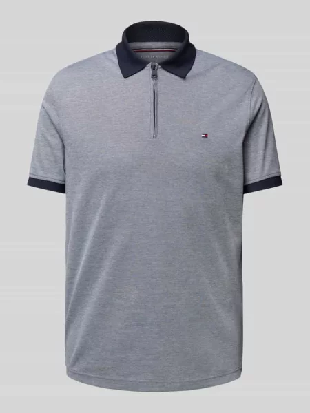 Koszulka polo o kroju regular fit z mieszanki bawełny Tommy Hilfiger granatowe