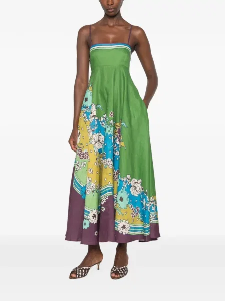 Rochie midi Alemais cu model floral cu imagine verde