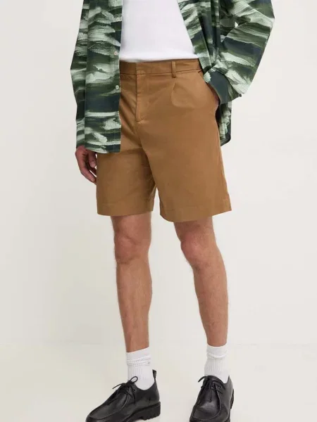 A.P.C. pantaloni scurti din short crew maro