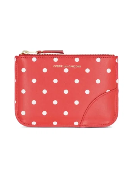 Torebka Comme Des Garcons skórzana w grochy czerwona