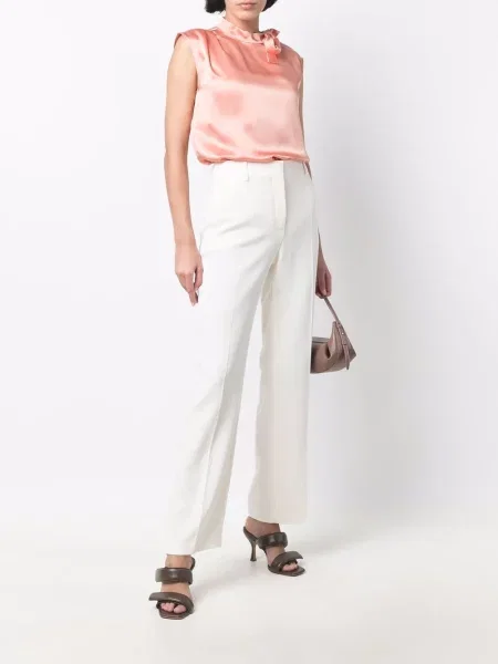 Bluză Alberta Ferretti cu funde din satin roz