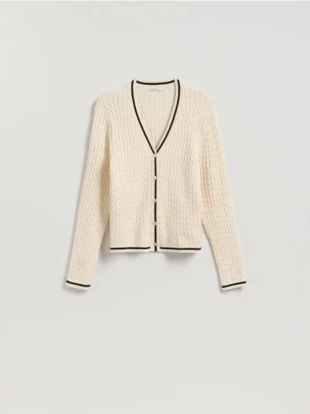 Reserved Cardigan cu conținut ridicat de structurată nude