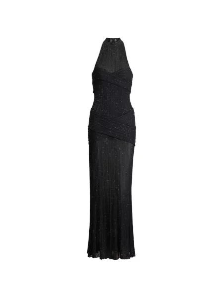 Lung rochie Balmain tricotate negru