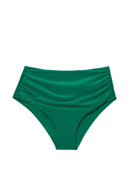 Bikini Simkhai cu talie înaltă cu volane verde