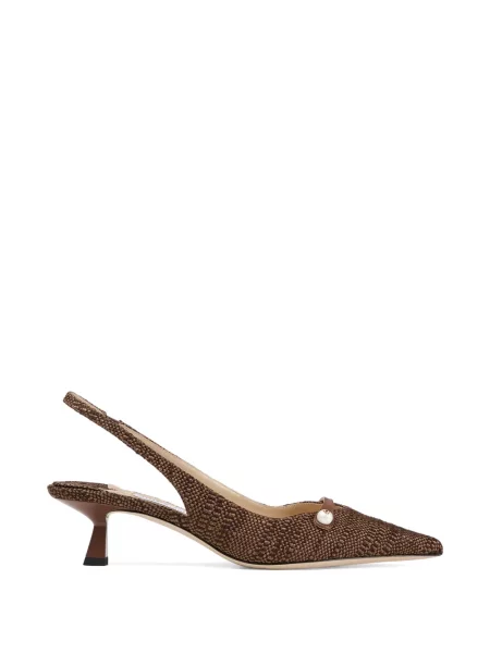 Pantofi cu toc Jimmy Choo cu bretele maro