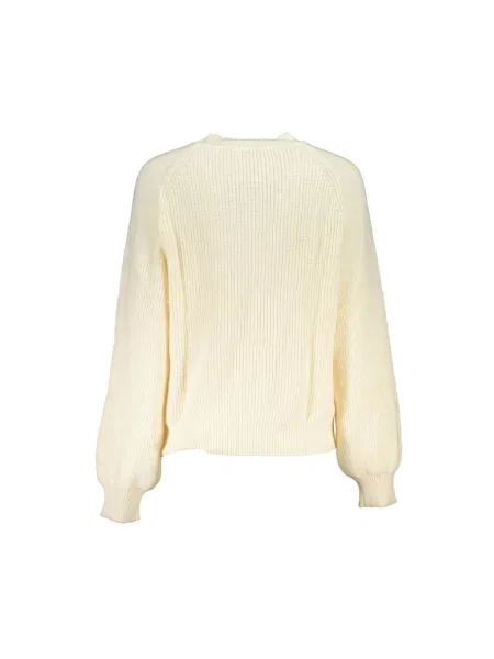 Dzianinowy sweter Desigual z długim rękawem elegancki beżowy