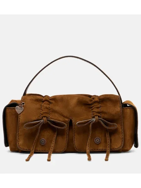 Torebka Acne Studios zamszowa brązowa