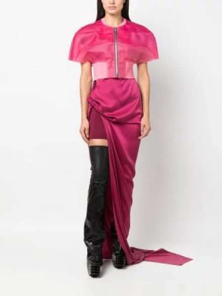 Drapované šaty Rick Owens fialové