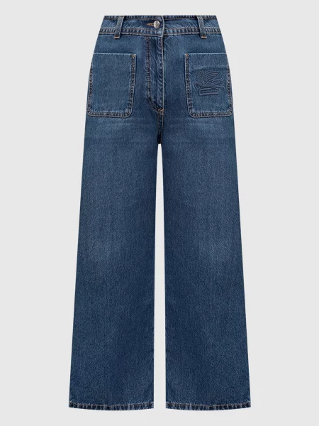 Джинси з вишивкою логотипа Etro сині