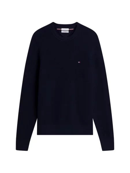 Pulover Tommy Hilfiger cu decolteu rotund albastru