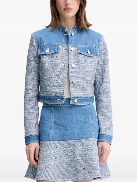 Kurtka jeansowa Guess tweedowa niebieska