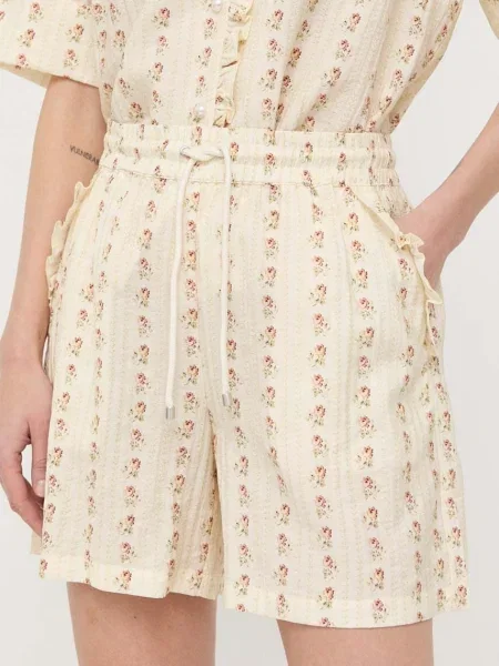 Kraťasy Notes du Nord vzorované high waist žlutá