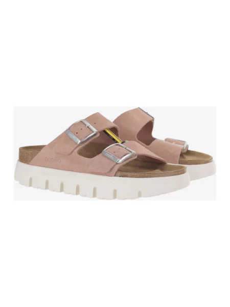 Klapki Birkenstock zamszowe chunky różowe