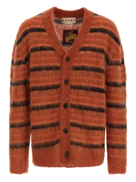 Cardigan Marni cu dungi portocaliu