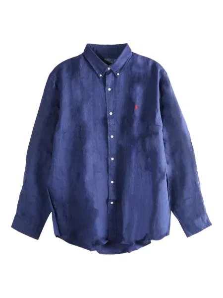 Cămașă Polo Ralph Lauren lungă din piele albastru