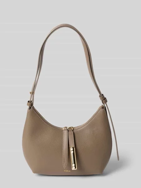 Torba na ramię z prawdziwej skóry z detal z logo model Goccia' Furla