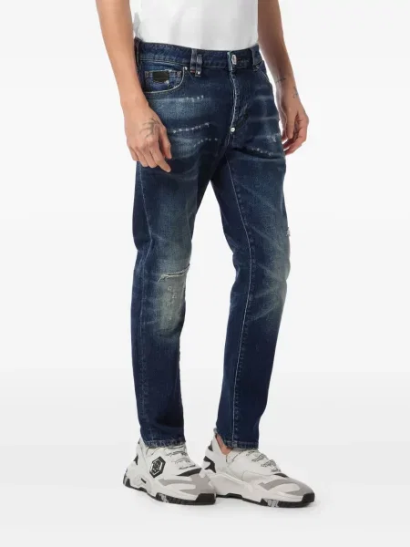 Blugi Philipp Plein zdrențuiți albastru