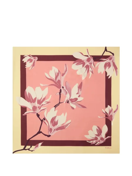 Fular Furla cu model floral cu imagine
