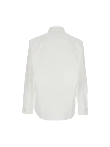 Haftowana koszula Maison Kitsune popelinowa casual biała