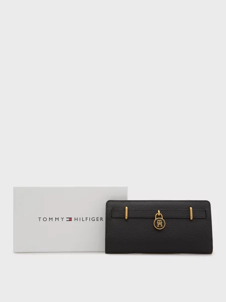 Кожаный кошелек Tommy Hilfiger черный